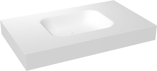 Balmani Arcato Einzelwaschtisch, Solid Surface matt, 90 x 55 cm, Ablaufventil nicht inklusive