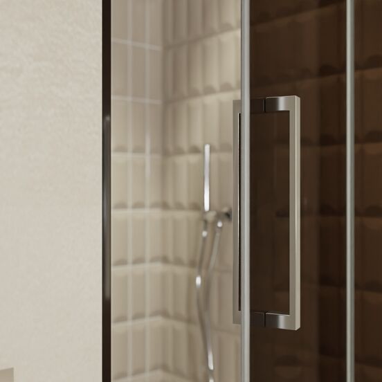 Balmani Senses Design douche draaideur rechts 100 cm x 210 cm Brons glas, Chroom profielen, met coating