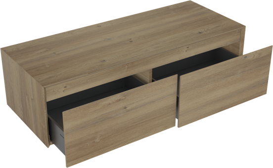 Storke Edge Modulo meuble sous-vasque suspendu 120 x 48 cm chêne brut 2 tiroirs