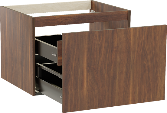 Balmani Sfera meuble sous-vasque suspendu 67,5 x 55 cm noyer Américain 2 tiroirs