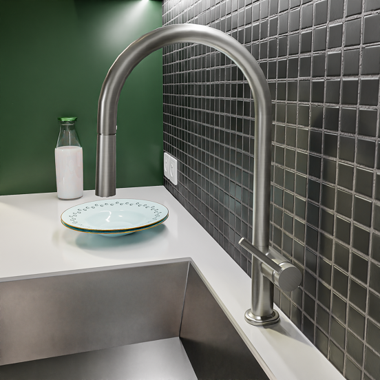 Hansgrohe Talis M54 210 keukenkraan met uittrekbare sproeikop rvs look