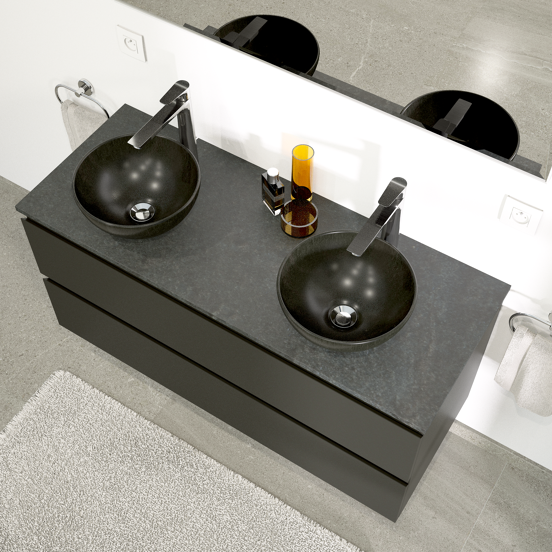 Linie Lavo vasque à poser porcelaine noir mat rond Ø 32 cm