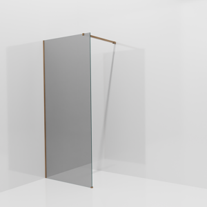 Balmani Modular douche à l'italienne: 90 x 200 cm, Verre miroir reflex, Profil Brushed Rosegold