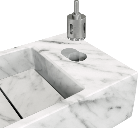 Balmani Mood fonteintje 55 x 20 cm Carrara marmer