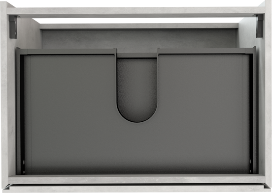 Storke Edge staande wastafelonderkast 75 x 52 cm beton zilvergrijs 3 lades