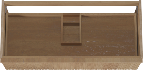 Balmani Forma zwevende wastafelonderkast 120 x 55 cm naturel eiken 2 lades vert. asym. groef