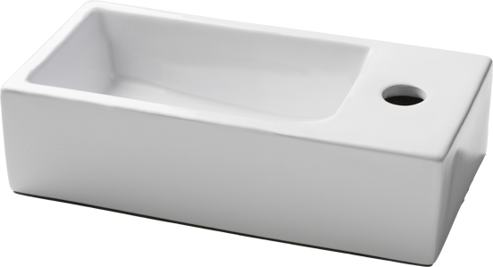 Luca Varess Cubic handenwasser 36,5 x 18 cm mat witte porselein