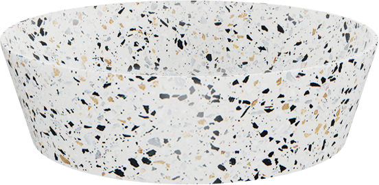 Balmani Still Aufsatzbecken weiß/schwarz terrazzo matt rund  Ø 38 cm