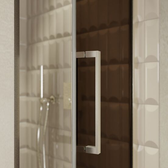 Balmani Senses Design douche draaideur rechts 90 cm x 210 cm Brons glas, Brushed CoolMetal profielen