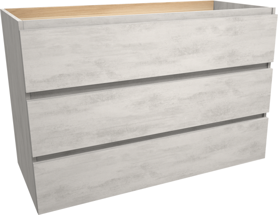 Balmani Lucida staande wastafelonderkast 120 x 55 cm beton zilvergrijs 3 lades