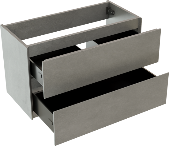 Storke Edge meuble sous-lavabo suspendu 80 x 40 cm béton gris foncé 2 tiroirs