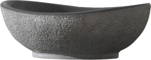 Balmani Denza Due Aufsatzwaschbecken: polierter und gehämmerter Granit, oval, 40 x 34 cm