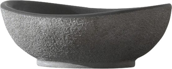Balmani Denza Due vasque à poser granite aiguisé et bouchardé ovale 40 x 34 cm