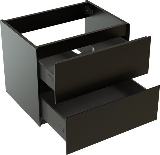Storke Edge zwevende wastafelonderkast 60 x 46 cm mat zwart 2 lades
