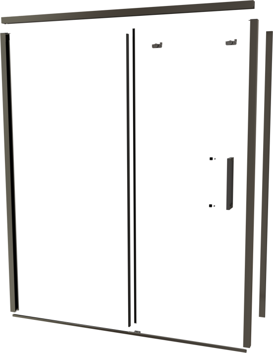 Balmani Senses Design 180 cm gauche ensemble de profils pour coin-douche avec porte coulissante brushed gunmetal