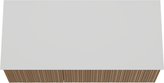 Balmani Forma zwevend badmeubel 120 x 55 cm naturel eiken met Stretto enkel of dubbel wastafelblad in solid surface mat wit, Verticale asymmetrische ronde ribbel