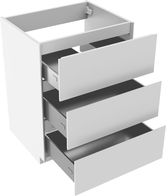 Storke Edge meuble sous-vasque a poser 65 x 52 cm blanc brillant 3 tiroirs