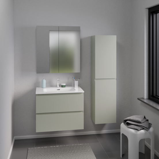 Linie Lado colonne salle de bains suspendu greige 35 x 30 x 140 cm