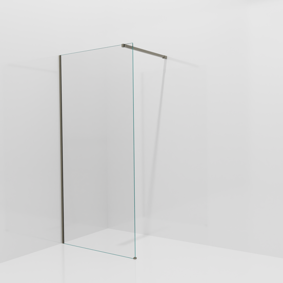 Balmani Modular douche à l'italienne: 100 x 200 cm, Verre transparent, Profil Gris pierre