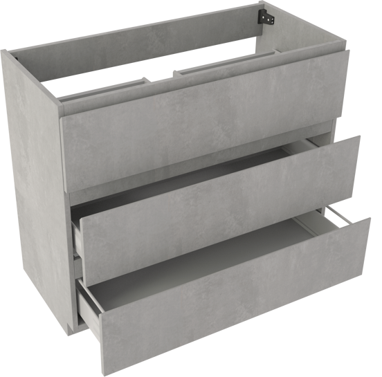 Storke Delta cabinet 3 dr 100x85x48cm 1U concrete grey