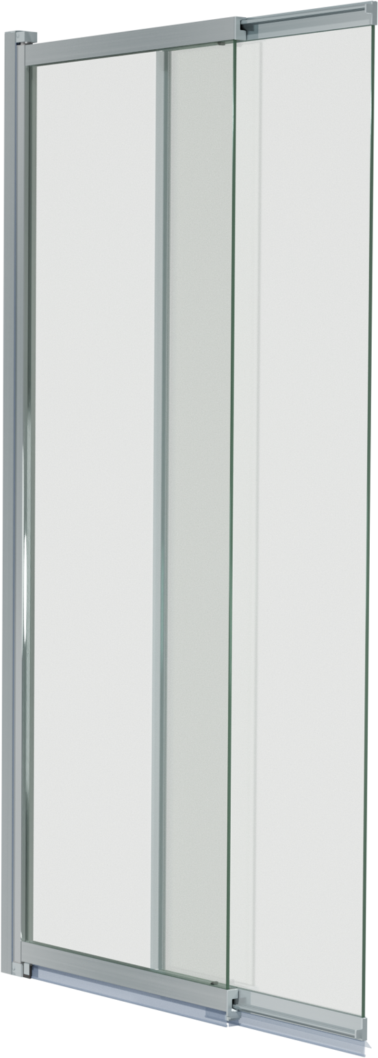 Luca Varess Vetras pare-baignoire extensible 100 cm verre transparent profilé argenté brillant