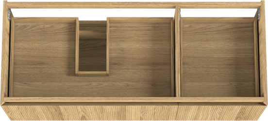 Balmani Fila zwevende wastafelonderkast 135 x 55 cm asymmetrisch links fineer natuur eik 4 lades