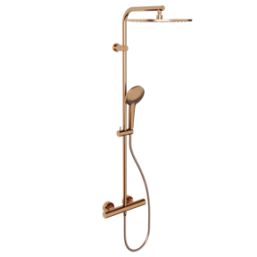 Blaufoss Round 300 Duschsystem: Brushed Rosegold