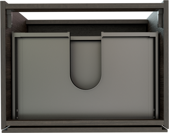 Storke Edge meuble sous-lavabo a poser 60 x 46 cm chêne foncé 3 tiroirs