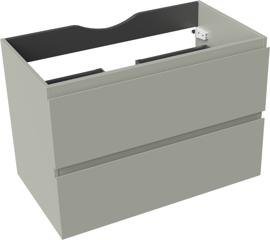 Linie Lado meuble sous-vasque suspendu 80 x 46 cm greige 2 tiroirs