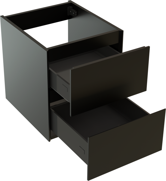 Storke Edge meuble sous-vasque suspendu 45 x 52 cm noir mat 2 tiroirs