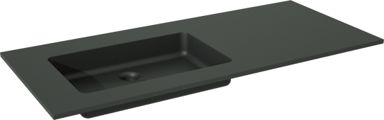 Storke Scuro Waschtisch, links, Quarz matt, 120 x 52 cm, Schrankkombination 45 cm