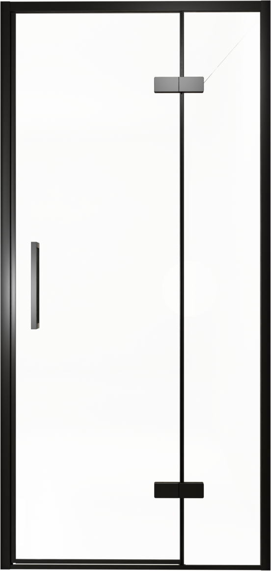 Balmani Senses Design Dusche Drehtür, Rechts, 100 cm x 210 cm, Klarglas, Profil Schwarz