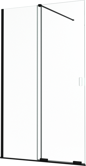 Balmani Move Slide inloopdouche met uitschuifbare wand 120 x 200 cm helder glas mat zwart profiel