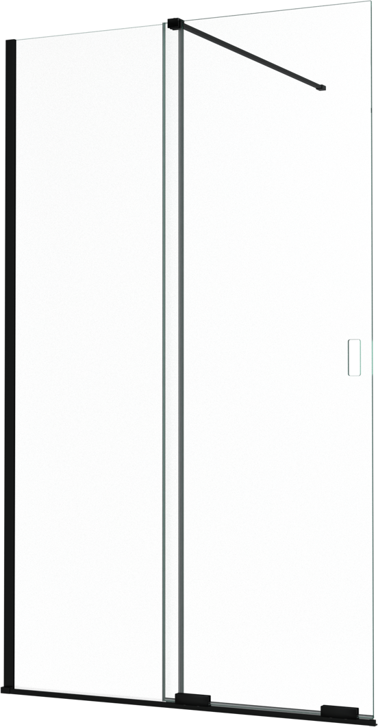 Balmani Move Slide inloopdouche met uitschuifbare wand 120 x 200 cm helder glas mat zwart profiel