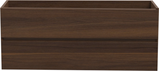 Storke Edge zwevende wastafelonderkast 120 x 46 cm notenhout 2 lades