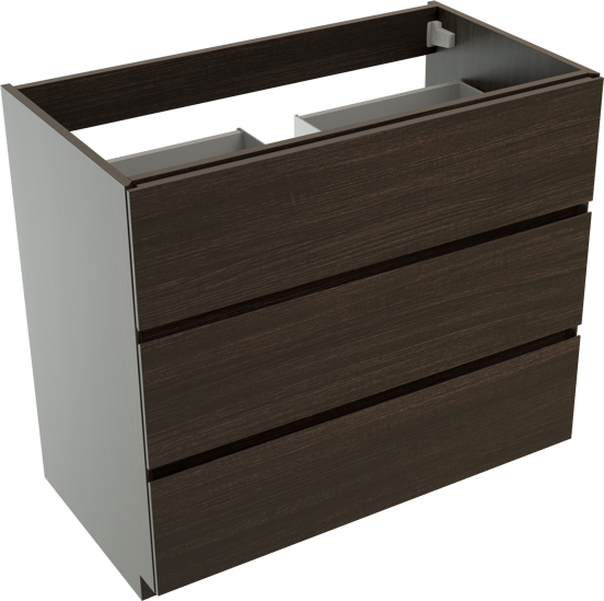 Storke Edge staande wastafelonderkast 95 x 52 cm donkere eik 3 lades