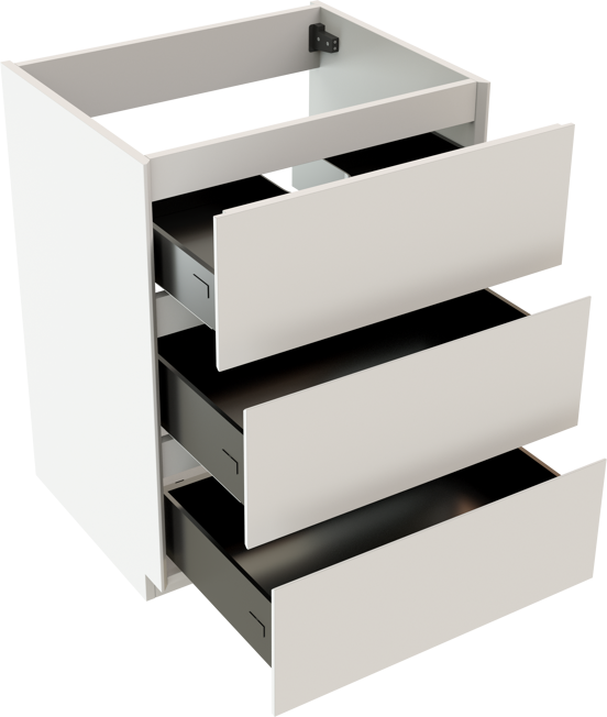 Storke Edge meuble sous-vasque a poser 65 x 52 cm blanc mat 3 tiroirs