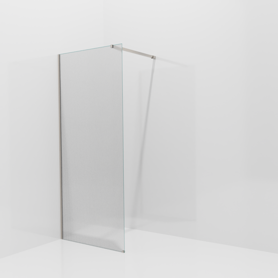 Balmani Modular douche à l'italienne: 90 x 200 cm, Ribs, avec coating, Profil Brushed CoolMetal