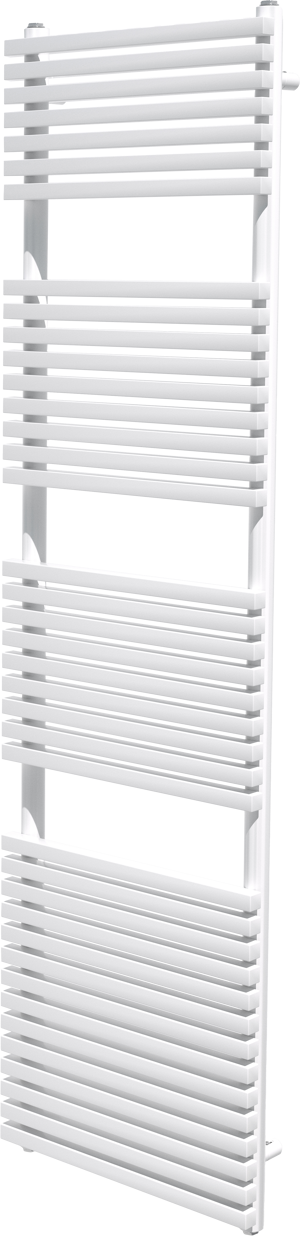 Vipera Vesuvio enkele handdoekradiator 50 x 180 cm centrale verwarming mat wit zij- en middenaansluiting 1.205W