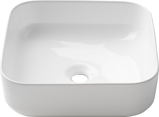 Luca Varess Messina vasque à poser porcelaine blanc brllant carré 36 x 36 cm