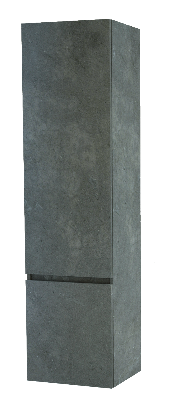 Balmani Cubo/Lucida zwevende badkamerkast links beton donkergrijs 45 x 35 x 169 cm