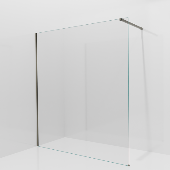 Balmani Modular inloopdouche: 180 x 200 cm, Helder glas met coating, Steengrijs profielen