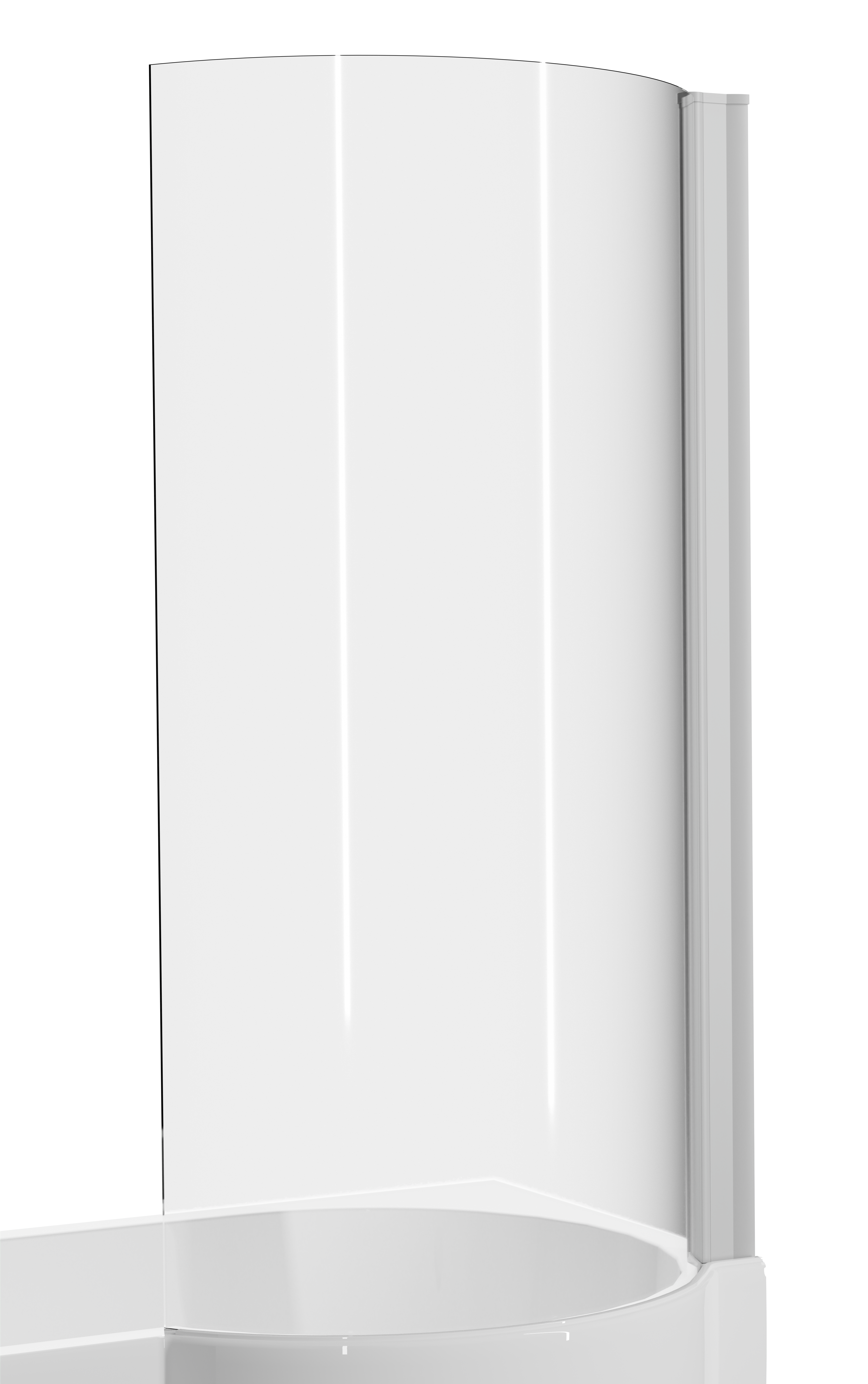 Luca Varess Cyrus Curved enkele badwand 81 cm helder glas chroom profiel