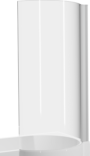 Luca Varess Cyrus Curved enkele badwand 81 cm helder glas chroom profiel
