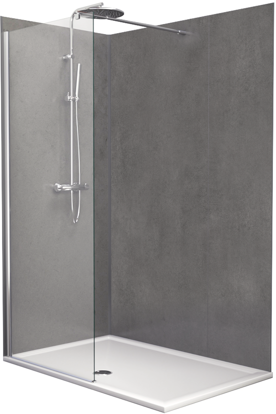 Linie Plato set douchewandpanelen 120 x 90 x 260 cm pvc donkergrijs Dakota
