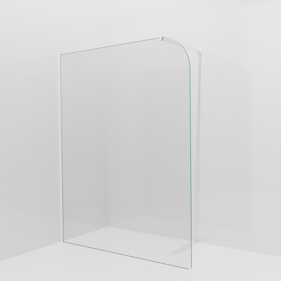 Balmani Modular douche à l'italienne: 160 x 200 cm, Verre transparent arrondi, avec coating, Profil Blanc mat