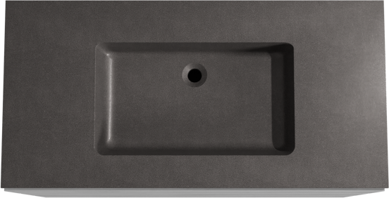 Storke Edge meuble salle de bains à poser 105 x 52 cm béton gris foncé avec Scuro plan simple en quartz noir mat