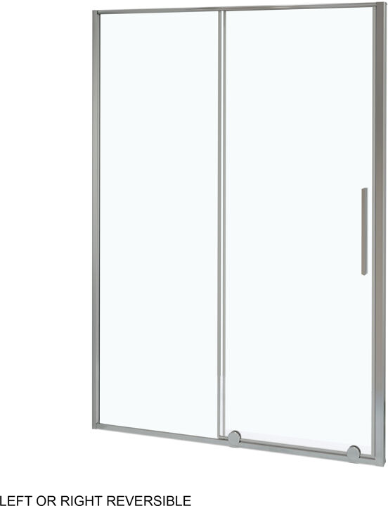 Luca Varess Morano paroi de douche avec porte coulissante et paroi latérale fixe 80 x 120 cm verre transparent profil chrome brillant - porte