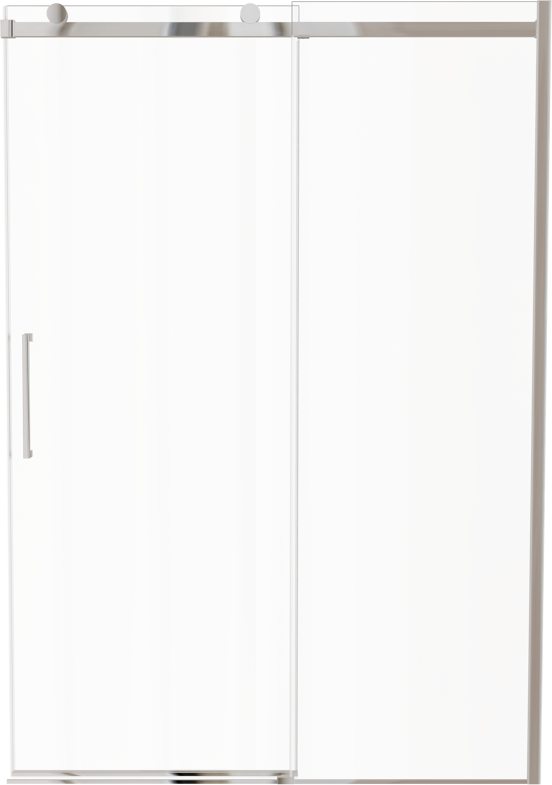 Luca Varess Boltano porte coulissante 140 cm x 200 cm verre transparent chrome profil