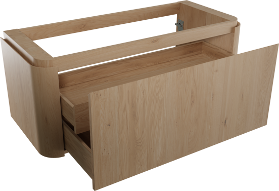 Balmani Moon meuble sous-vasque suspendu 130 x 55 cm chêne naturel 2 tiroirs
